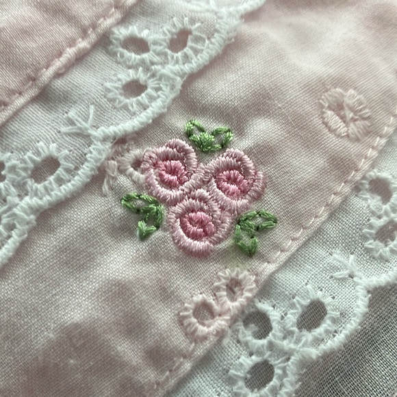 Vtg Pink Eyelet Baby Dress and Socks - Picture 4 of 7